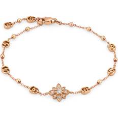 Gucci Pink Bracelets Gucci Flora Women's 18ct Rose Gold Diamond Bracelet