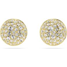 Gold Earrings Swarovski Meteora stud earrings, White, Gold-tone plated