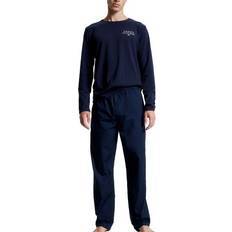 Herr - Tyg Sovplagg Tommy Hilfiger Long Sleeve Woven Pyjama Set Navy-2