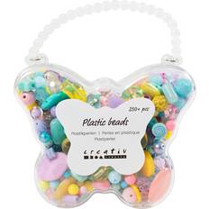 Hobbymateriale Creativ Company Plastic beads, Dia. 5-35mm hole size 1-8mm assorted colours, 300 ml/ 1 pack, 193 g