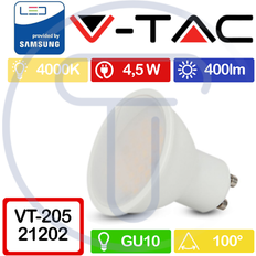 V-TAC LED-lampor V-TAC 4.5W LED Spotlight GU10 Dimbar