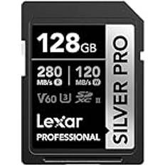 Memory Cards & USB Flash Drives LEXAR LSDSIPR128G-BNNNNU PRO SDXC UHS-II Speicherkarte, 128 GB, C10, U3, V60, Full-HD und 4K-Video, bis zu 280 MB/s lesen, für professionelle Fotografen, Videofilmer, Enthusiasten