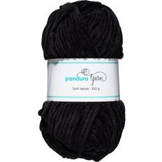 Garn & Håndarbejdsudstyr Panduro Garn Velvet 100 g sort