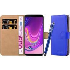 iCatchy Blue For Galaxy A9 2018 Leather Wallet Case Cover