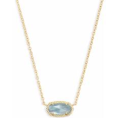 Elisa Pendant Necklace - Gold/Light Blue