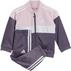 18-24M Tracksuits Barnkläder adidas Kid's Tiberio 3-Stripes Colorblock Shiny Tracksuit - Clear Pink/White/Shadow Violet