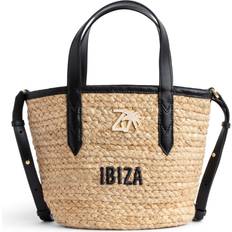 Leer Strandtassen Zadig & Voltaire Le Baby Ibiza strandtas dames katoen/Jute/kalfsleer Eén maat Beige