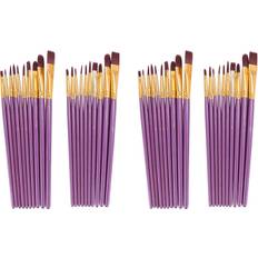 Beige Painting Accessories Tlily 40Pcs Paint Brush Set Artist Paint Brushes for Watercolor, Oil Paintings Canvas, Ceramic, Clay, Wood & Models