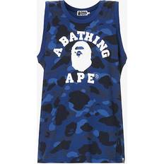 Bape Tank Tops Bape Camo College Tank Top NAVY