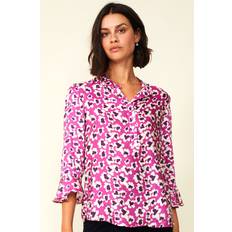 Tencel Blouses Aspiga Maira Satin Blouse Flower Pink Yellow/Orange