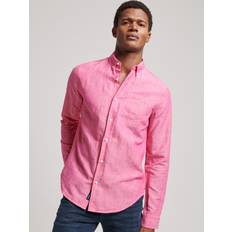 Hombre - Lino Camisas Superdry Camisa abotonada de lino orgánico Studios - Rose