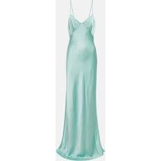 Blåa - Slipklänningar Max Mara Selce satin slip dress blue