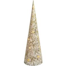 Geri LARGE LED Christmas Cone Gold Light Up Fantasy Cone Ornament