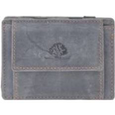 Greenburry Magic Wallet Portemonnaie Leder 10x7cm Münzfach "Vintage" blau 1 Kartenfach magic Effekt
