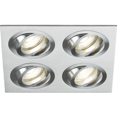 Knightsbridge Ambar Quad Tilt Square Downlight Brushed Chrome Spotlight