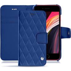 Noreve Lederschutzhülle Wallet iPhone SE 2020 iPhone SE 2022 Smartphone Hülle, Blau