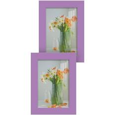 Purple Photo Frames Modern 5 Violet Picture Set of Purple 2pcs