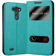 Accesorios para teléfonos móviles Cadorabo Funda Libro para LG G3 en TURQUESA MENTA Cubierta Proteccion con Cierre Magnetico, Funcion de Suporte y 2 Ventanas- Etui Case Cover Carcasa