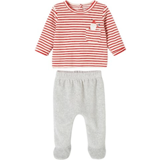 Vertbaudet Christmas Velour Pyjamas for Babies - Marl Grey