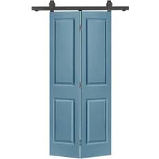 Blue Doors Calhome 2 Panel Dignity Blue Painted MDF Composite Bi-Fold Barn Door Sliding Door (x)