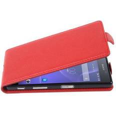 Cadorabo Funda para Sony Xperia X Performance in ROJO INFIERNO Cubierta Proteccion Estilo Flip de Cuero Sintetico Estructuro Etui Case Cover Carcasa rojo