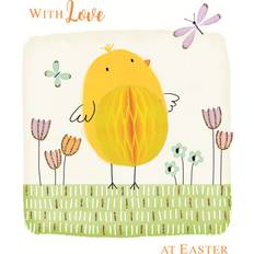 Easter Cards & Invitations Second Nature Honeycomb With Love Cute Chick On Grass Easter Greeting Card 3D Honeycomb Card