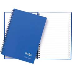 Tiger Stationery 72 Sheet Twin Wire Indexed Notebook A5 Blue