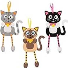 Hobbyartikler Baker Ross Baker Ross FE396 Katzenbastelarbeit mit Perlen zum Aufhängen, kreative Kunst- und Bastelaktivitäten für Kinder zum Basteln und Dekorieren, 5 Stück, sortiert