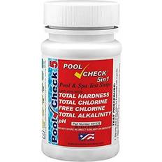 Pool Check Pool, Spa, Hot Tub Test Strips 5 in 1 Hardness, Total and Free Chlorine, Total Alkalinity