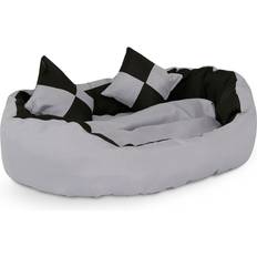 Lionto Dog Bed Warm Basket Cushio Cat Bed Tearproff 65x50x20 cm Black/Grey