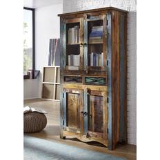 Beige Glass Cabinets Massivmoebel24 Nature Of Spirit Display Glass Cabinet