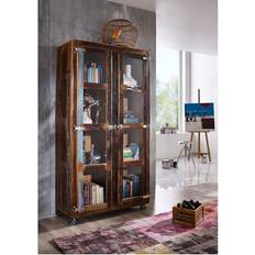 Portes Vitrines en verre Massivmoebel24 100x40 Bois De Récupération Laqué Multicolore Freezy #30 Vitrine en verre