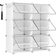 Songmics Furniture Songmics Interlocking Shoe Rack White