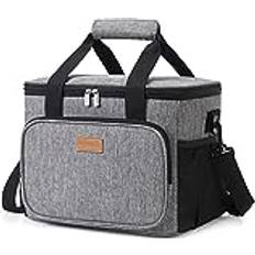 Lifewit Large Cooler Bag Shopping Bag Soft Insulated Picnic Family Cool Bag, Thermal Lunch Bag Cooling Bag for Work Beach Picnic Camping, Grey, 2
