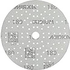 Tilbehør til elektroverktøy Mirka Iridium Premium-Schleifpapier Ø 150mm Klett 121-Loch, Korn 180, 10 Stk Zum Schleifen von Lack, Spachtel, Grundierung, Holz, Stahl, Mineralwerkstoffe, Kunststoff