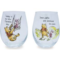 Silver Buffalo Winnie The Pooh Quotes Stemless Wine Glass Set 20 Ounces