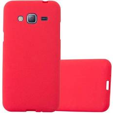 Cadorabo FROST RED Case for Samsung Galaxy J3 J3 DUOS 2016 case cover Red