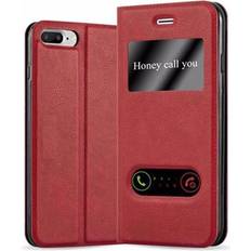 Klapphüllen Cadorabo Book mit View Doppelfenster Cover iPhone 8 iPhone 7S iPhone 7 Smartphone Hülle, Rot