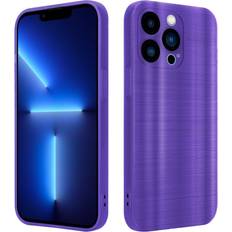 Apple iPhone 13 Pro Mobile Phone Cases Cadorabo Brushed Purple Case for Apple iPhone 13 PRO Protective Cover made of flexible TPU Etui silicone in brushed design