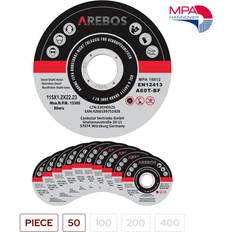 Arebos 50 x Metal Cutting Discs 1mm Ultra Thin 4 1/2 115 mm Angle Grinder Disc Steel