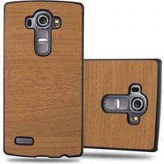 Cadorabo WOODY BROWN Hard Case for LG G4 G4 PLUS case cover Brown