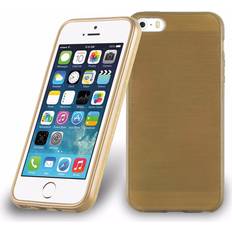 Apple iPhone 5/5S/SE Mobile Phone Covers Cadorabo Case for Apple iPhone 5 5S SE 2016 Cover Protection TPU Silicone Gel Brushed Design Back Case Gold
