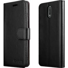 iCatchy Black For Nokia 2.3 Phone Wallet Book Leather Case