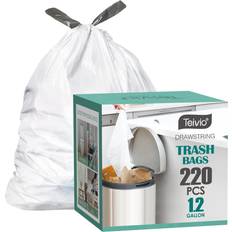 Teivio 1.2 Gallon 220pcs Strong Drawstring Trash Bags Garbage