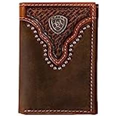 Ariat Western Wallet Herren Trifold Basketweave Sunburst Brown A3553502, Braun, Einheitsgröße