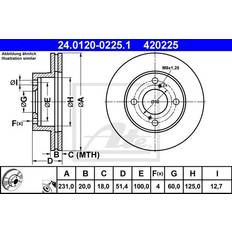 Friktionsbremser ATE Brake Disc 24.0120-0225.1 24012002251