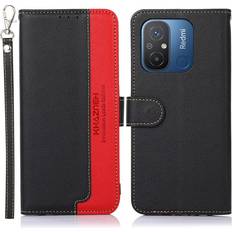 MTK KHAZNEH Plånboksfodral till Xiaomi Redmi 12C Svart/Röd
