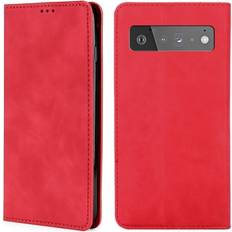 Cover-Discount Cover-Discount Google Pixel 6 Pro Vintage Flip Case Hülle rot Google Pixel 6 Pro Smartphone Hülle