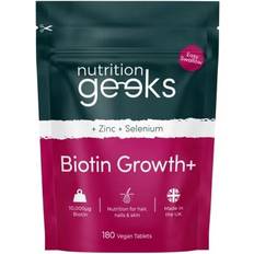 Nutrition Geeks Biotin Hair Growth Supplement with Zinc and Selenium 180 pcs
