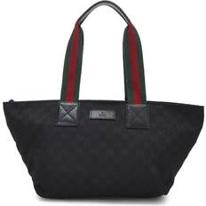 Gucci Black Totes & Shopping Bags Gucci Gucci Black Original GG Canvas Web Zip Tote